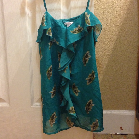 Skinny strap feather blouse