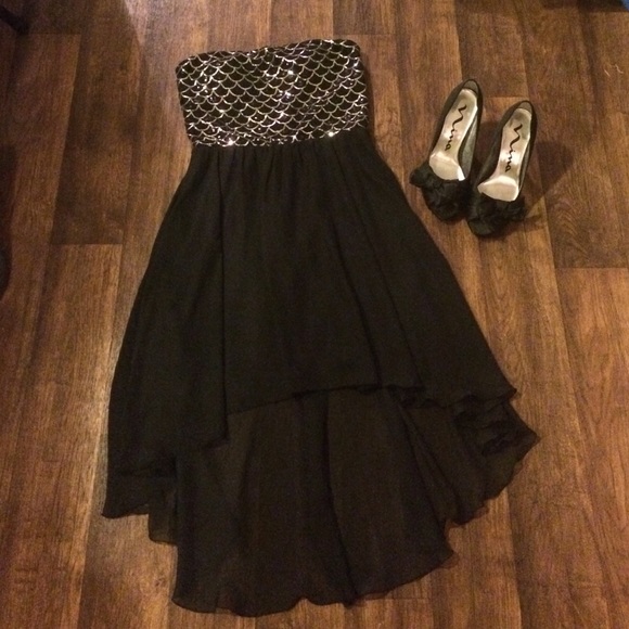 Semi-formal/Formal Sequin Strapless Hi-Lo Dress M