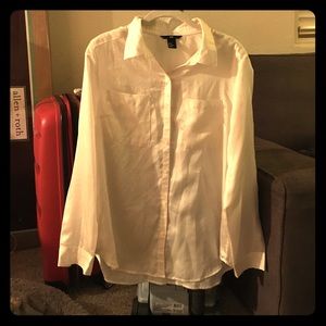 White dress button down shirt.