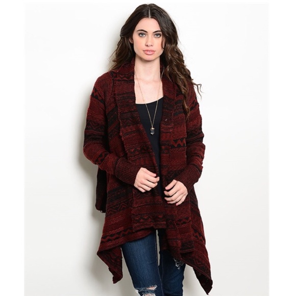 Burgundy Cardigan - Picture 2 of 3