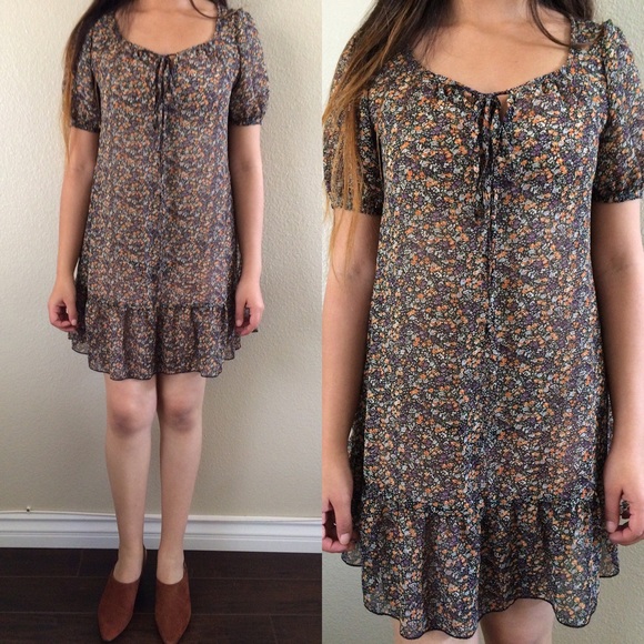 Vintage Sheer Floral Dress