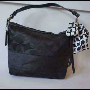 Coach Shimmer Signature "C" Handbag w/ scarf
