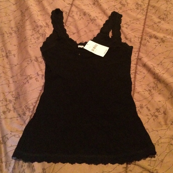 Black lace hanky hanky tank top