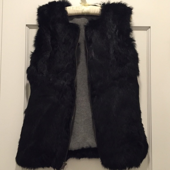 Black fur vest
