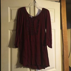 Rayon top burgundy