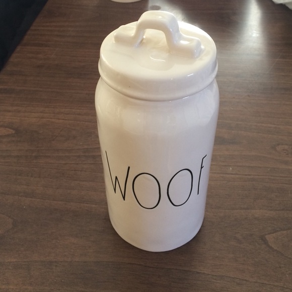 Rae Dunn WOOF canister.