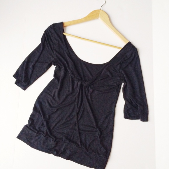 Express Black Backless Shirt