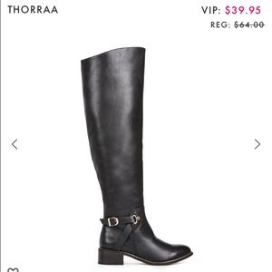 Black knee high boots