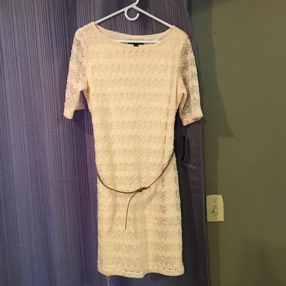 Lined crochet like dress