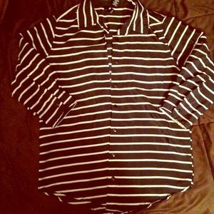 Black and white horizontal stripped blouse.