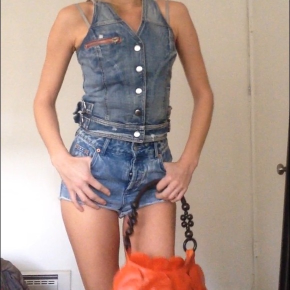 sexy denim vest