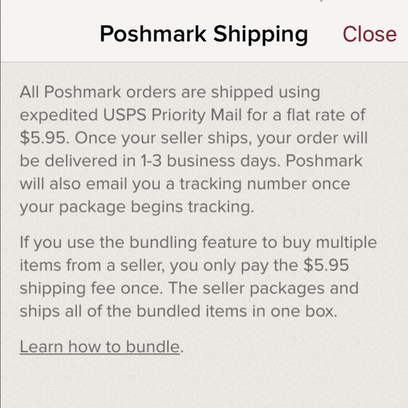 Posh shipping rule