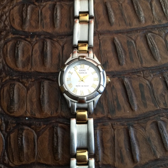 Anne Klein Two Tone Bracelet Brushed Link Watch - Picture 1 of 4