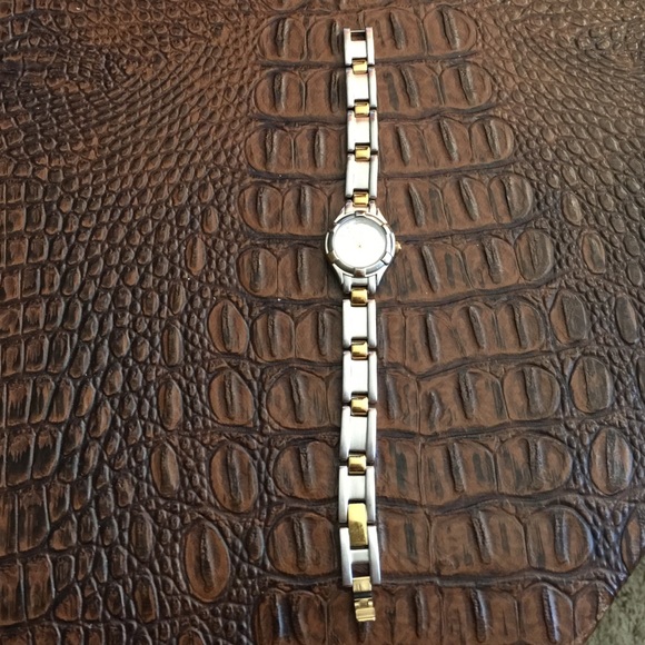 Anne Klein Two Tone Bracelet Brushed Link Watch - Picture 2 of 4