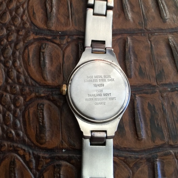 Anne Klein Two Tone Bracelet Brushed Link Watch - Picture 3 of 4