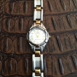 Anne Klein Two Tone Bracelet Brushed Link Watch