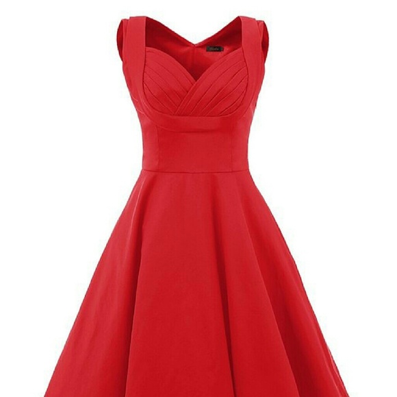 vianla red vintage dress 1950s