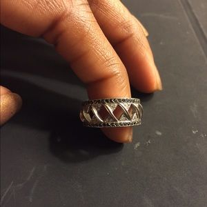 Custom made band with black and white diamonds