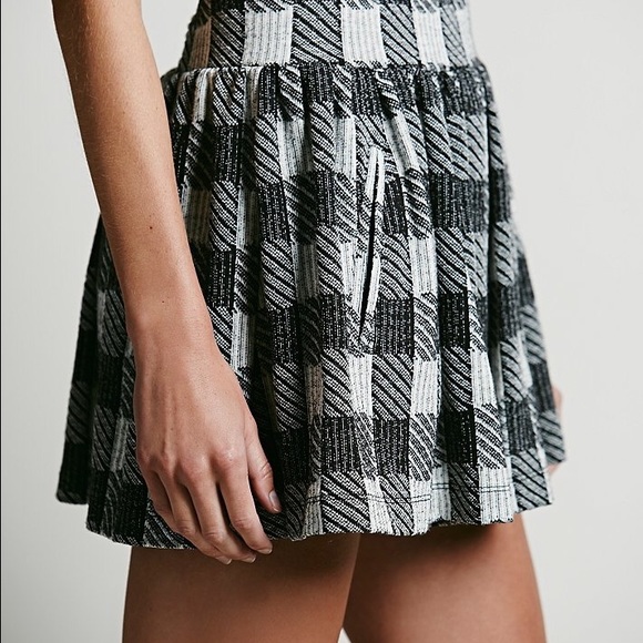 Free People plaid mini skirt size medium