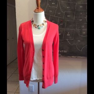 LOFT Coral Cardigan
