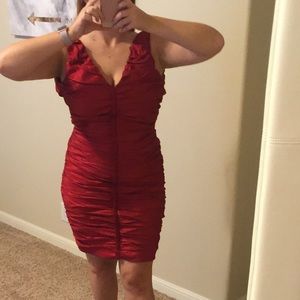 Ruffled Calvin Klein prom/bridesmaid red dress