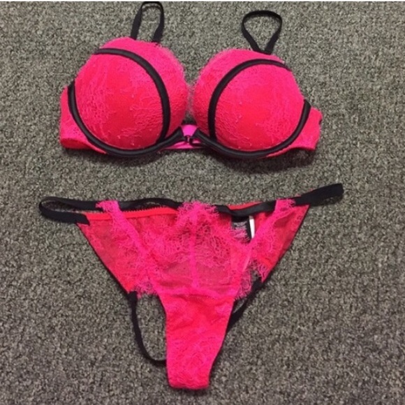 Hot Pink Lingerie Bra Set