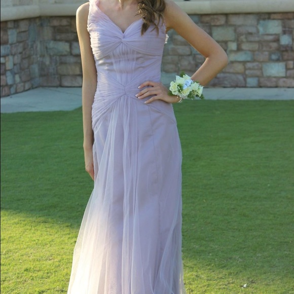 Pale purple prom dress with stunning tulle detail. - Picture 3 of 3