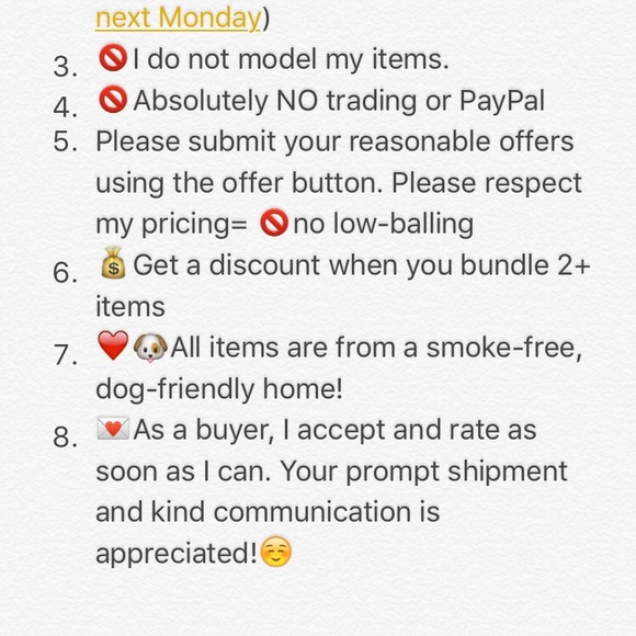 🌟My Closet Rules🌟 - Picture 3 of 4