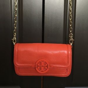 Tory Burch Fire Orange Chain Crossbody