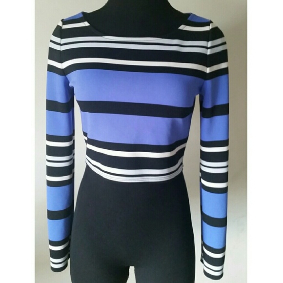 Express Tops - Express Striped Crop Top Express Tops - Express Striped Crop Top