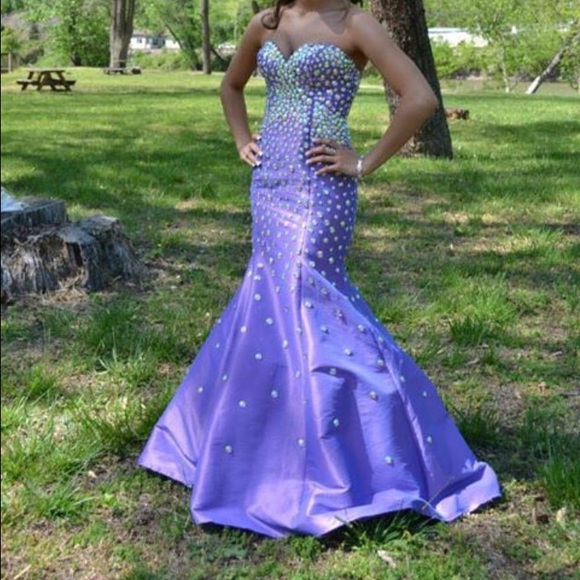 Blush mermaid prom dress