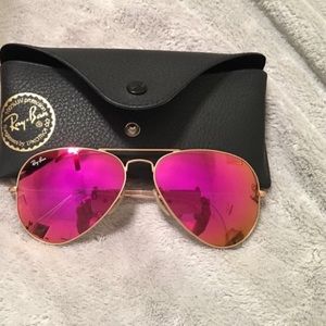 Ray ban aviator Rb3025 pink mirror lens 58mm