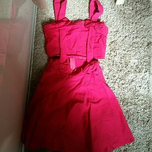 Pink open mid waist dress
