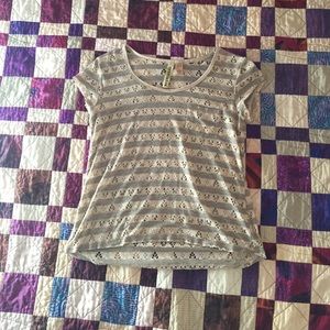 tan and light brown stripped shirt