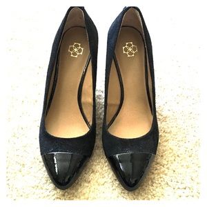 Ann Taylor black suede wedges size 5