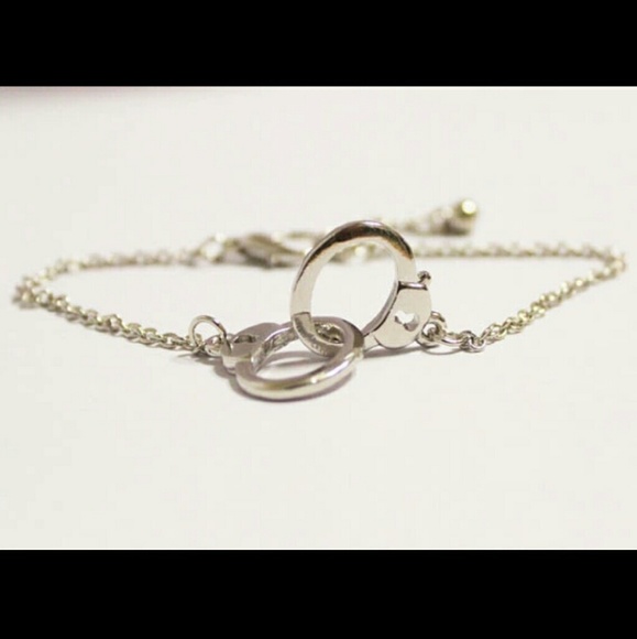 Silver Punk rock handcuff bracelet