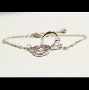Silver Punk rock handcuff bracelet