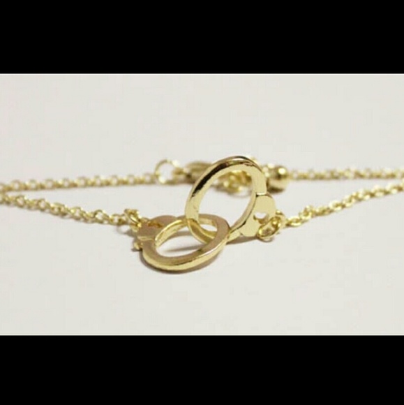 Gold color Punk rock handcuff bracelet