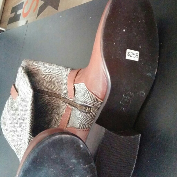 SOLD-New sold out Anthropologie herringbone boots - Picture 4 of 4