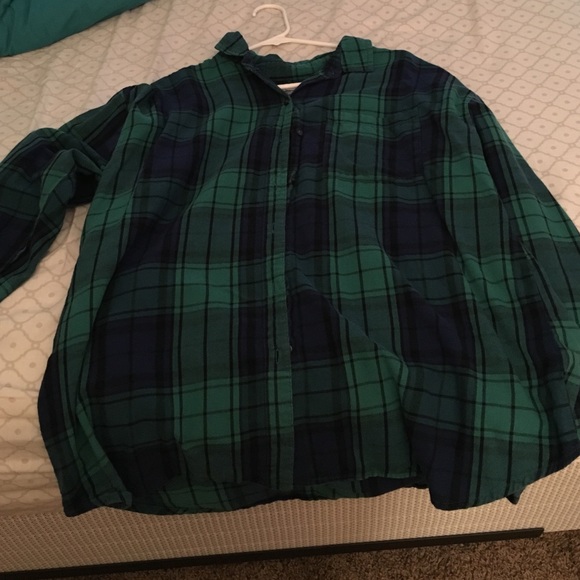 Blue and green flannel
