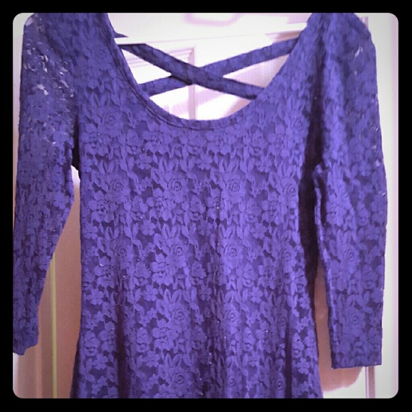 Nollie purple lace fit dress