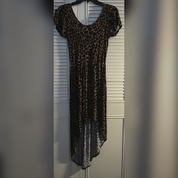 Cheetah high low dress