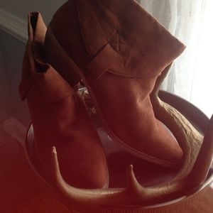 Brown Suede Booties