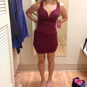 Emerald Sundae Maroon Homecoming Dress