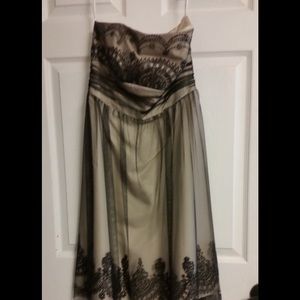 Strapless black/champagne dress