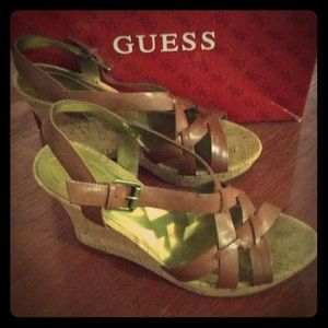 Guess brown wedges size 9.5