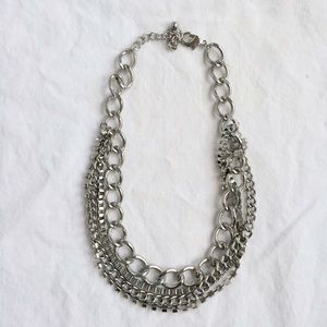 Multi-chain silver necklace