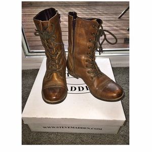 Steve Madden Cognac Combat Boots