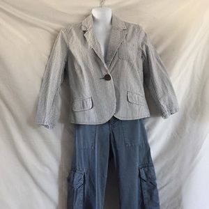 Old navy  jacket blue stripe & pants