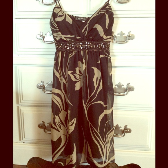 Black and Tan printed dress